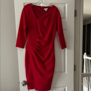 New York & Company Vibrant Red Long Sleeve Dress